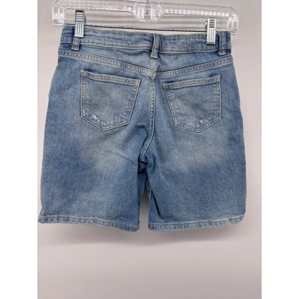 Art Class Girls Blue Denim Shorts Button‎ Fly Distressed Casual Size M(8)